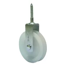 Roldana Plástica 4cm Branca Parafuso Até 15kg - Kit C/8 Foto mini 1
