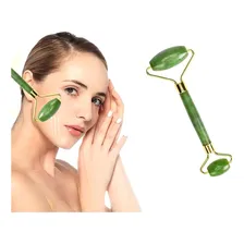 Rolinho Massageador Pedra Jade Natural Rejuvenecedor Facial Foto mini 1
