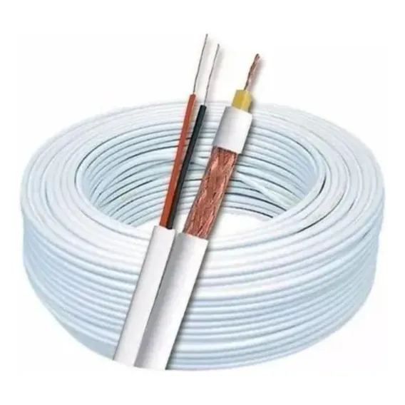 Rolo 100m Cabo Coaxial 4mm 80% Malha Bipolar Para Cftv Foto 1