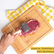 Rolo Amaciador De Carnes Bife Manual Oikos Cor Marrom Foto mini 3