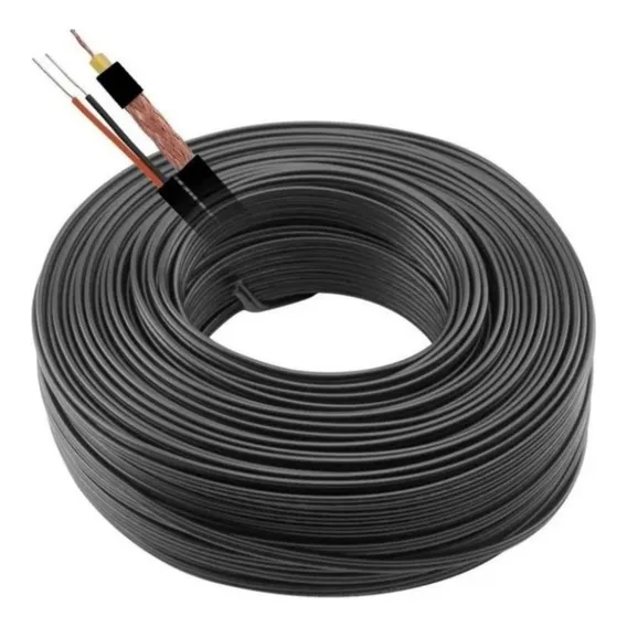 Rolo Cabo Coaxial Cftv Flexível 4mm Bipolar 90% Malha 100m Foto 1