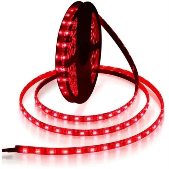 Rolo De Fita Led Vermelha 5050 24v 5m 300 Leds Ip65 Luz Vermelho Foto 1