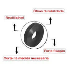 Rolo De Fita Velcro Qwik Tie Para Organização 19mm X 3,6mts Cor Rolo De Velcro Organizador Cor Preto Foto mini 4
