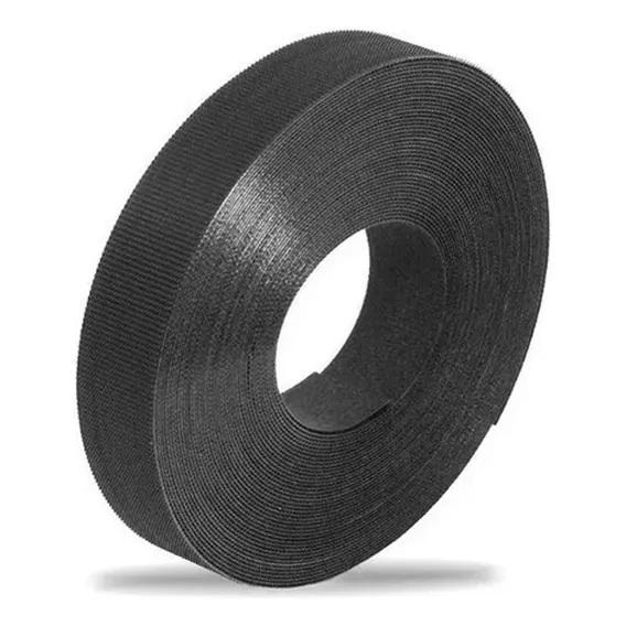Rolo De Fita Velcro Qwik Tie Para Organização 19mm X 3,6mts Cor Rolo De Velcro Organizador Cor Preto Foto 1