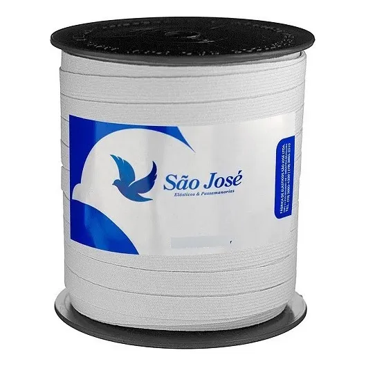 Rolo Elástico São Jose Pigeon Nº 18 Branco 11mm X 100 Metros Desenho do tecido Liso Foto 1