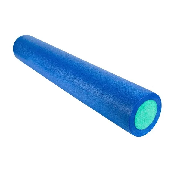 Rolo Eva Espuma Foam Roller 90x15 Liberação Miofascial Cor Azul com verde Foto 1