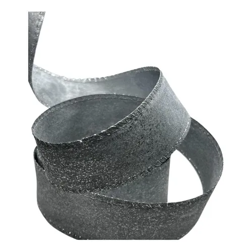 Rolo Fita Tnt Metal Com Fio Prata 40mm Com 24,75 Mts Foto 1