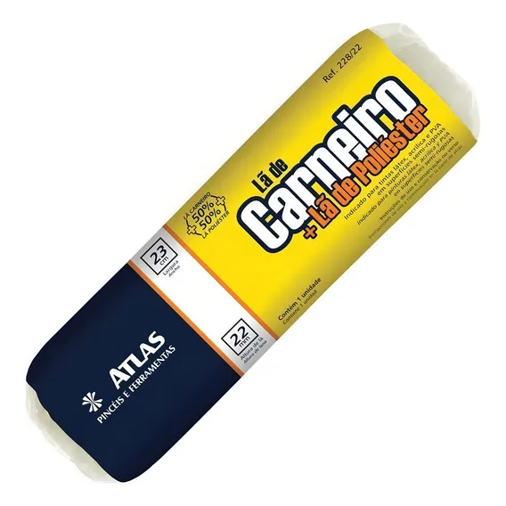 Rolo La Mista Carneiro Poliester 23cm Atlas Foto 1