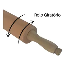 Rolo Madeira Móvel 43 Cm Para Massa Pizza Pão Macarrão Foto mini 4