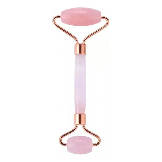 Rolo Massageador Facial Pedra Quartzo Rosa Anti Rugas Jade Foto 1