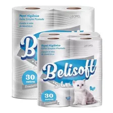 Rolo Papel Higiênico Belisoft Silver Folha Simples 30m C/64 Foto mini 1