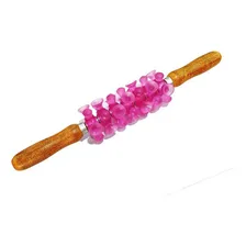 Rolo Para Massagem Turbinada Rosa Grande Cabo De Madeira Foto mini 1