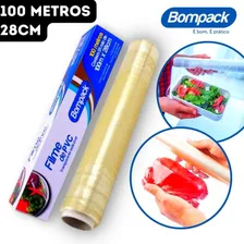 Rolo Plástico Filme Transparente Pvc Bompack 28cm X 100m Foto  mini 1