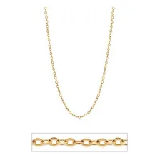 Rommanel 531643 corrente cordão 50 cm lindo fio elos cadeado fina delicada perfeita para usar todo dia cor dourado Foto mini 1