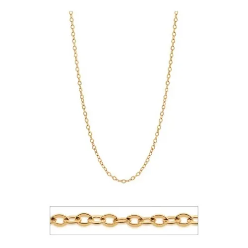 Rommanel 531643 corrente cordão 50 cm lindo fio elos cadeado fina delicada perfeita para usar todo dia cor dourado Foto 1