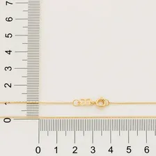 Rommanel 531643 corrente cordão 50 cm lindo fio elos cadeado fina delicada perfeita para usar todo dia cor dourado Foto mini 3