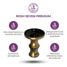 Rosh Queimador Narguile Seven Hookah Premium Cor Ouro Velho E Preto Foto mini 4