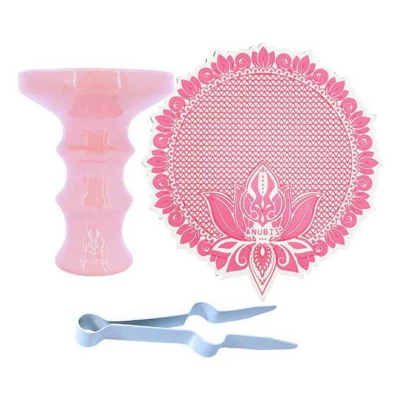 Rosh + Tapete Para Narguile Anubis + Pegador Cor Rose Foto 1