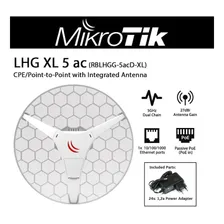 Roteador de antena CPE Mikrotik RBLHGG-5ACD-XL 5GHz 27db 25km cor branca Foto mini 4