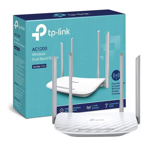 Roteador Tp-link Archer C50 Dual Band 1200mbps 4 Antenas Cor Branco 110V/220V Foto 1