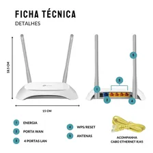 Roteador Tp-link Wireless 300mbps Tl-wr 840n Versao 6.0 Foto mini  3