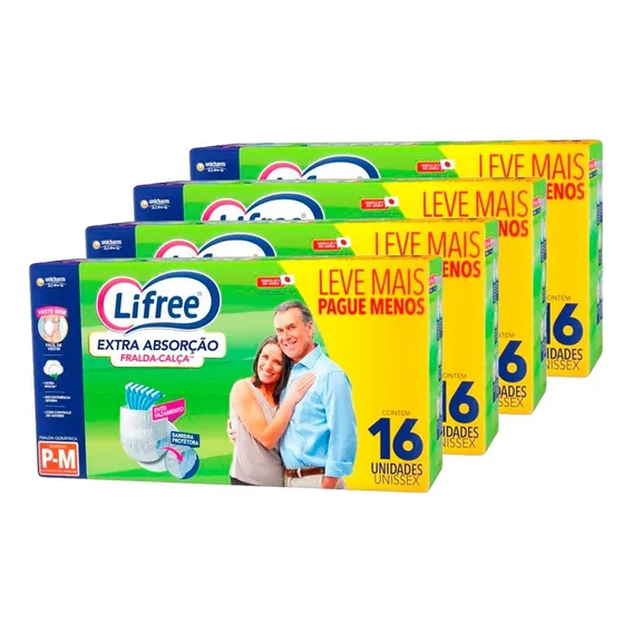 Roupa Íntima Lifree Extra Absorção Tamanho P/m - 4 Pacotes C Foto 1
