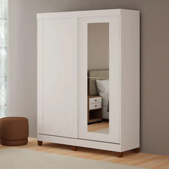 Roupeiro 2 Portas 100 Mdf Branco Foto 1