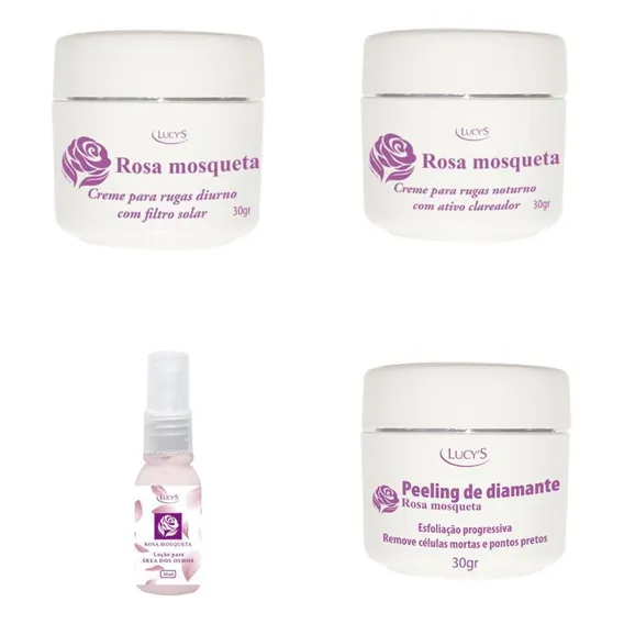 Rugas Peeling Creme Dia E Noite E Loção Olhos Rosa Mosqueta Foto 1