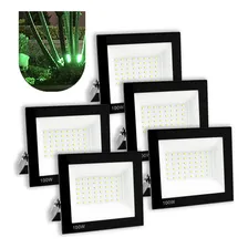 RY Kit 5 Refletor Led 100w Holofote Bivolt Prova Dágua Verde Foto  mini 1