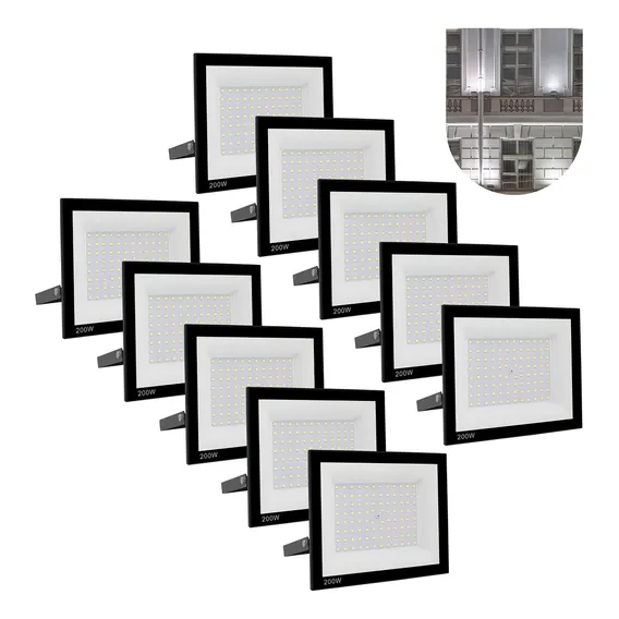 RY Refletor Slim kit 10 unidades 110v/220v luz branco frio Foto 1