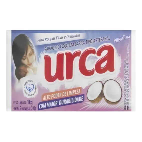 Sabão em Barra Artesanal Coco Urca Premium Pacote 1kg 5 Unidades Foto 1