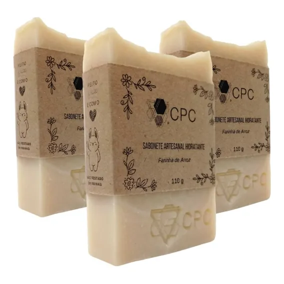 Sabonete Artesanal Clareador De Arroz 110g Kit Com 3 Foto 1