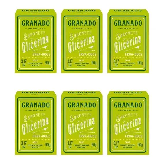 Sabonete Granado 90g Glicerina Erva Doce-kit C/6un Foto 1
