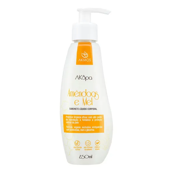 Sabonete Líquido Akspa Corporal Akmos Clinic 250ml Liberté Foto 1