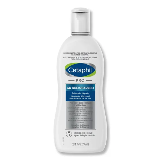 Sabonete lĂquido Cetaphil Pro Ad Restoraderm fragrância sem fragrância 295 Foto 1