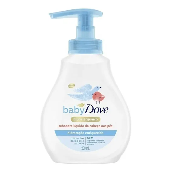 Sabonete Líquido Hidratação Enriquecida Dove Baby 200ml Foto 1