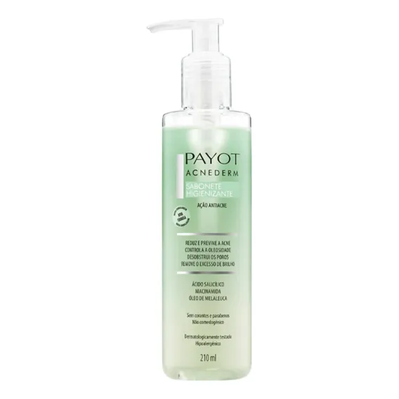 Sabonete Líquido Higienizante Facial Acnederm Payot 210ml Foto 1