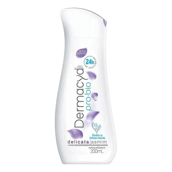 Sabonete Líquido Íntimo Delicata Jasmim Dermacyd Pro-Bio Frasco 200ml Foto 1