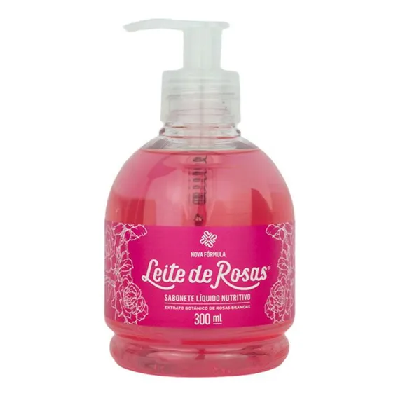Sabonete líquido Leite de Rosas fragrância rosas brancas com dispensador 300 Foto 1