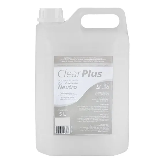 Sabonete Líquido Neutro Glicerinado Clear Plus 5 Litros Foto 1