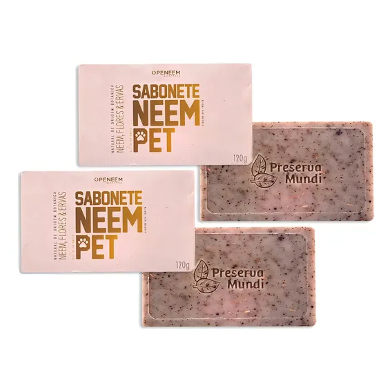 Sabonete Neem Pet 120gr Para Cães E Gatos Openeem - 2 Unid Foto 1