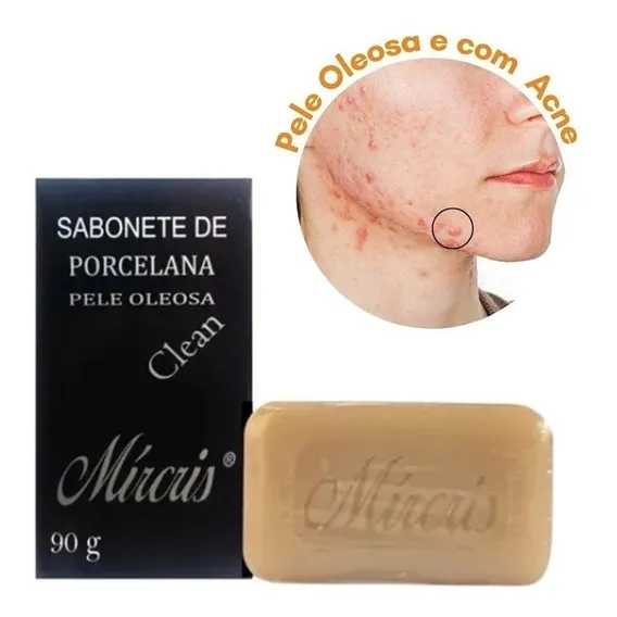 Sabonete Porcelana Facial Pele Oleosa Mírcris 90g Anti-acne Foto 1