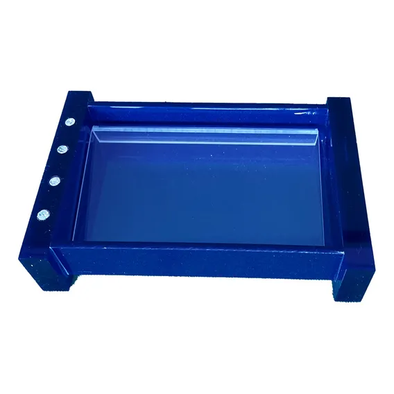Saboneteira De Mesa Pia Bancada Em Acrílico Com Strass Azul-escuro Decor Acrílicos Foto 1