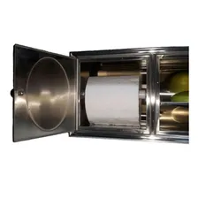 Saboneteira E Papeleira Conjugada Embutir Aço Inox 15x30cm Foto mini 3