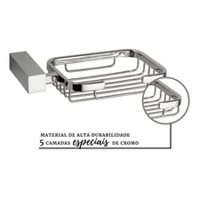 Saboneteira Parede Aço Inox Polido Porta Sabonete Paris Cor Cromado Foto mini  3