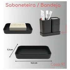 Saboneteira Porta Sabonete Barra - Soprano Cor Preto Foto mini  3
