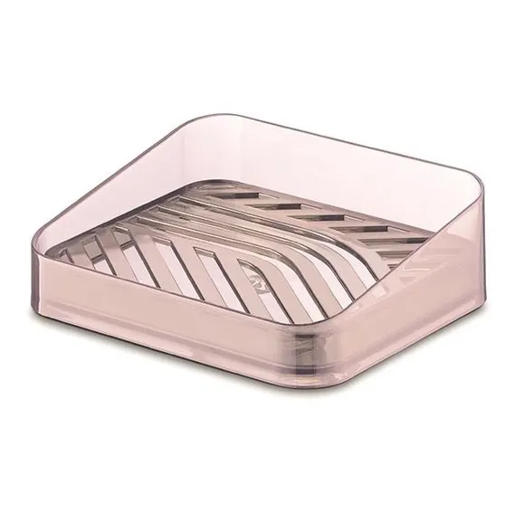 Saboneteira Slim Luxo Rosa Acrlilico Translucido Uz Foto 1