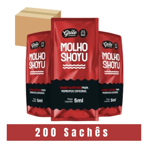 Sachê Molho Shoyu Tradicional - 1 Caixa Com 200 Unidades Foto 1