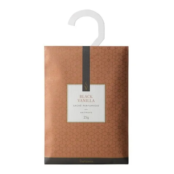 Sachê Perfumado Black Vanilla 25g - Via Aroma + Gancho Foto 1