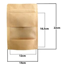 Saco Abre Fecha Kraft Visor 14x22 Stand Up 50 Unidades Foto mini  2